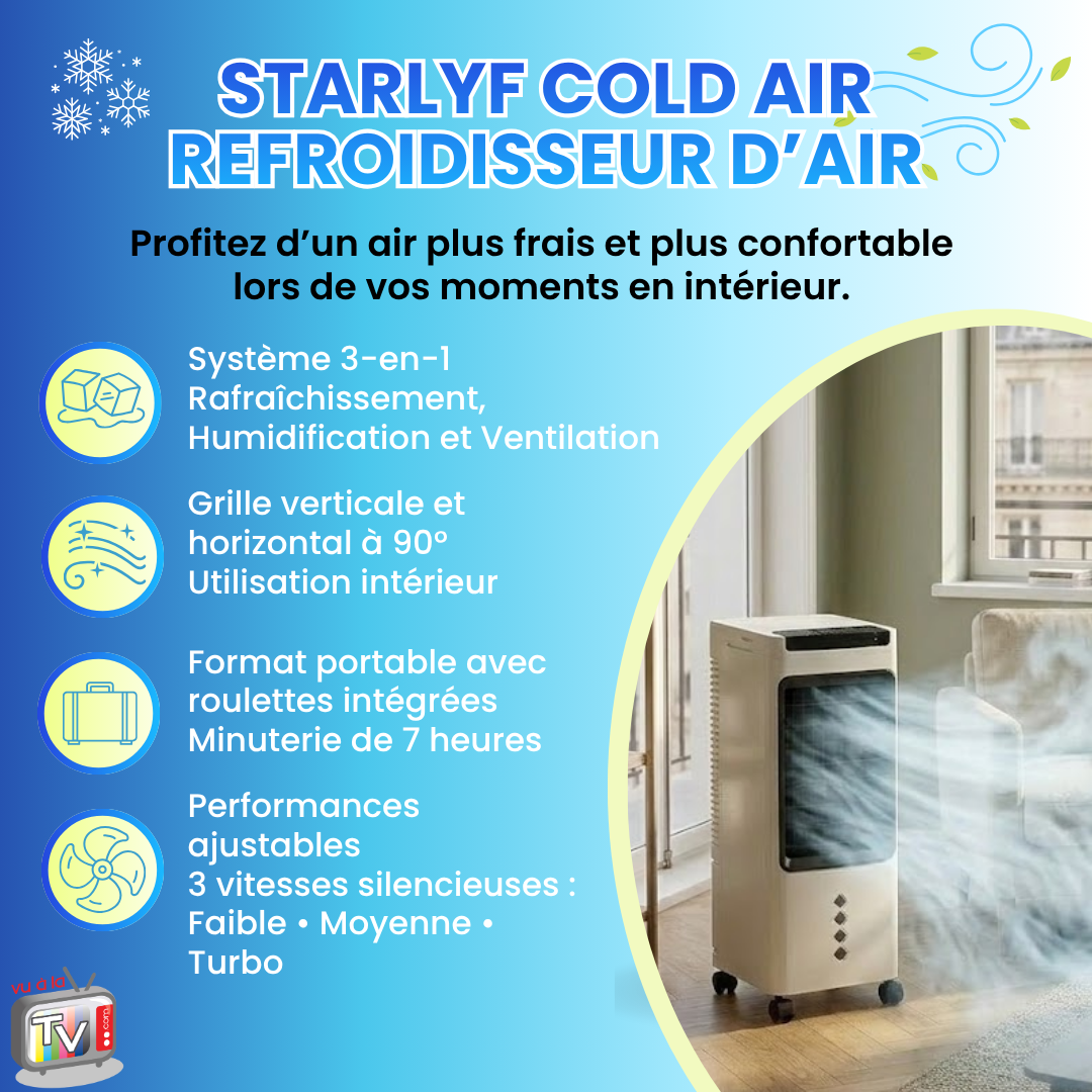 Refroidisseur d'air portable 3 en 1
