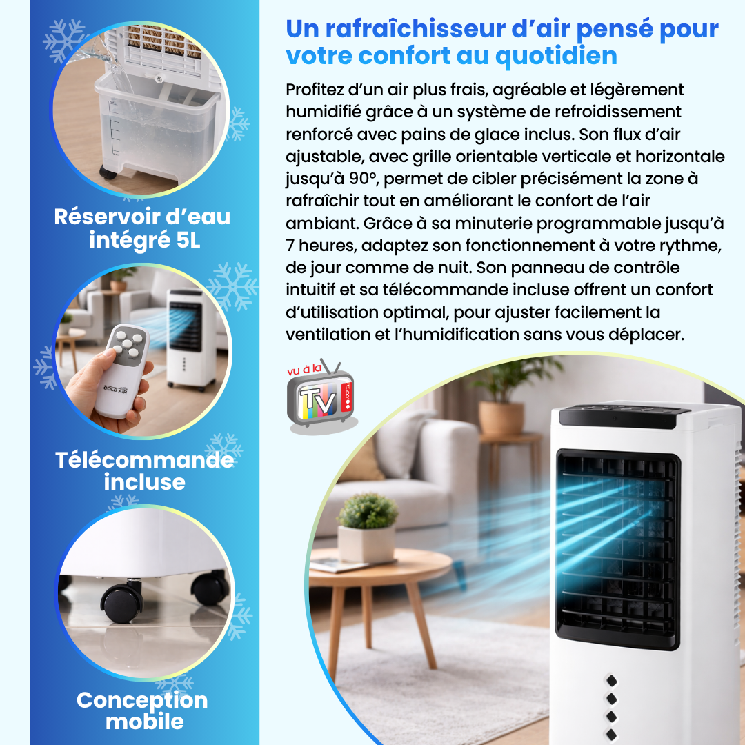 Refroidisseur d'air portable 3 en 1