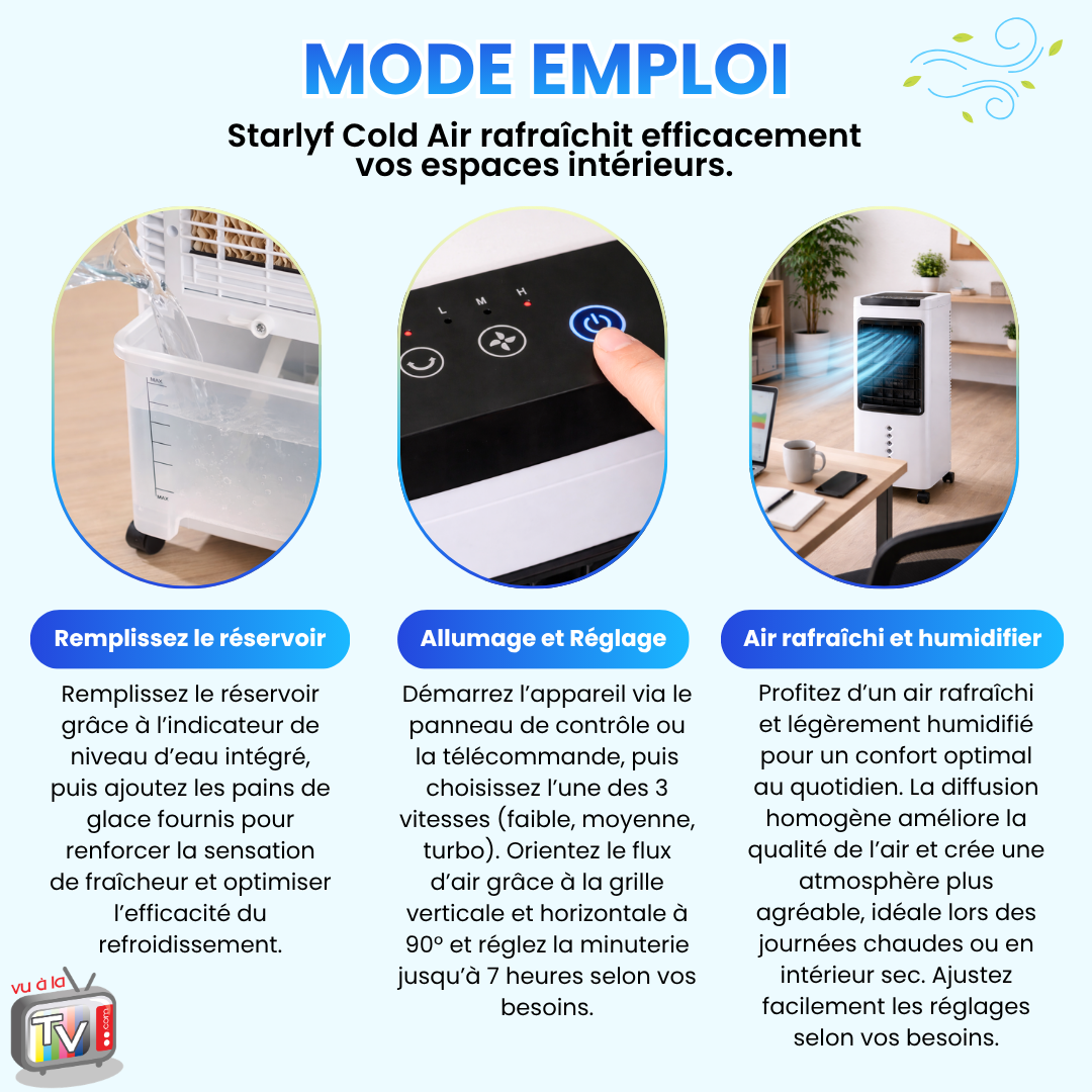 Refroidisseur d'air portable 3 en 1