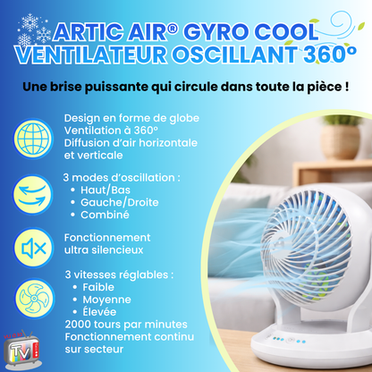 Ventilateur Portable Oscillant 360° Artic Air