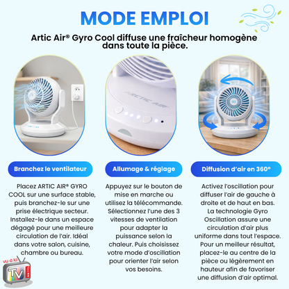 Ventilateur Portable Oscillant 360° Artic Air